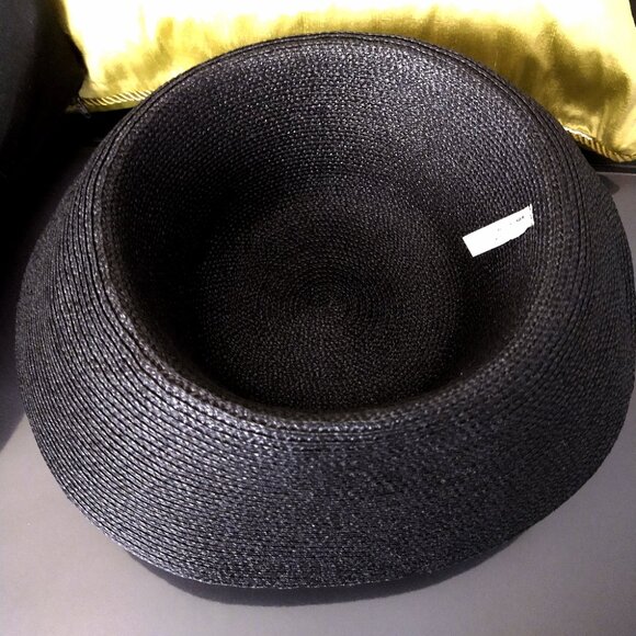 Black Flip Brim Summer Hat Woven Polypropylene IC 21 Inches - Picture 7 of 16